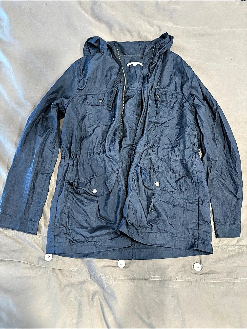 GAP Navy Blue Hooded Utility Anorak Jacket Lightweight Hooded Utility Jacket